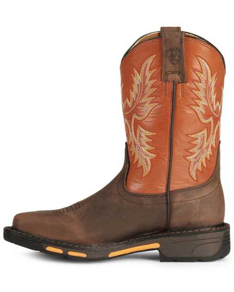 Image #3 - Ariat Boys' Earth WorkHog® Western Boots - Square Toe, Earth, hi-res
