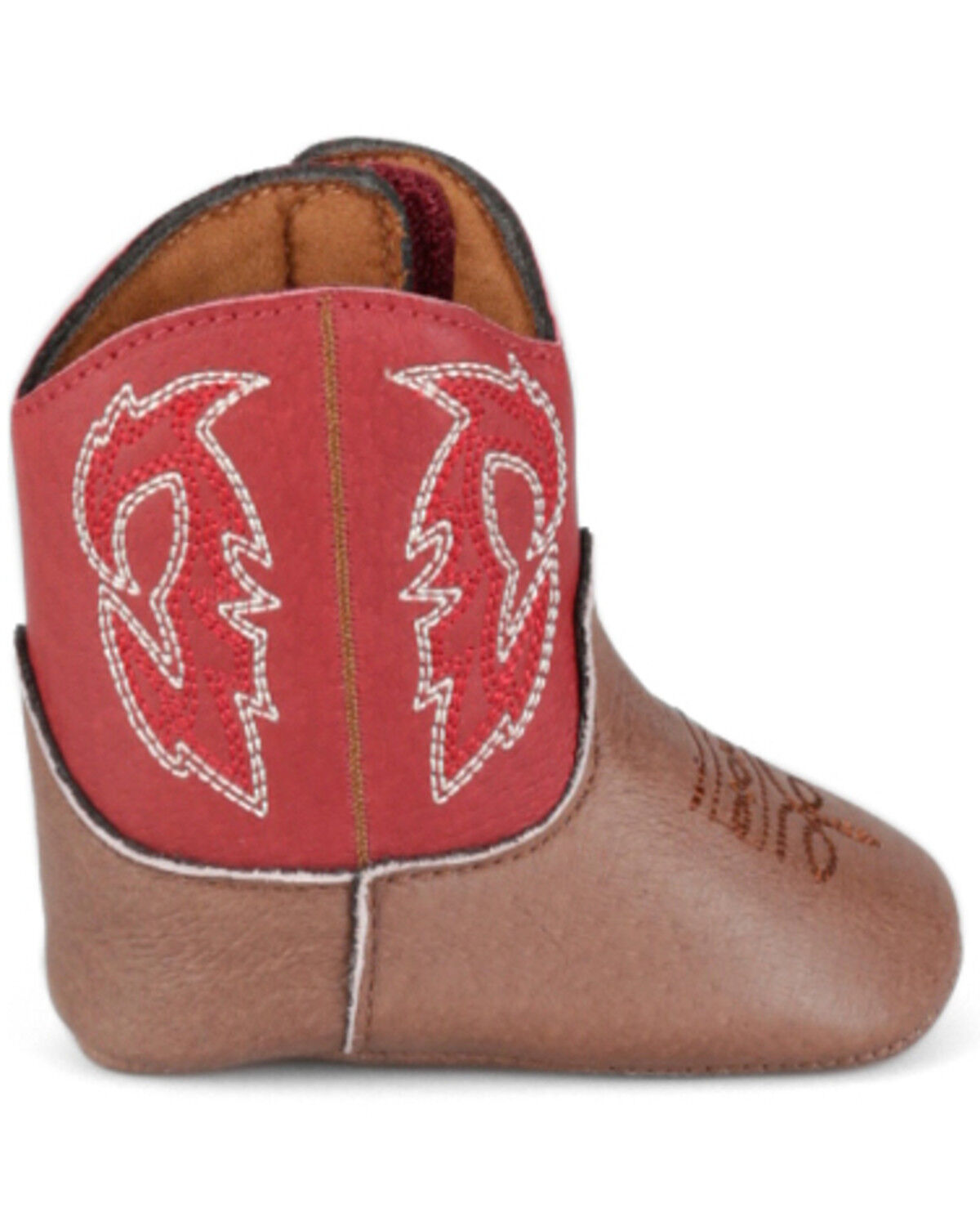 Image #2 - Justin Infant Boys' Baby Canter Western Boots - Broad Square Toe, Red, hi-res