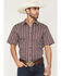 Image #1 - Cody James Men's Stripe Steerhead Short Sleeve Button-Down Stretch Western Shirt, Navy, hi-res