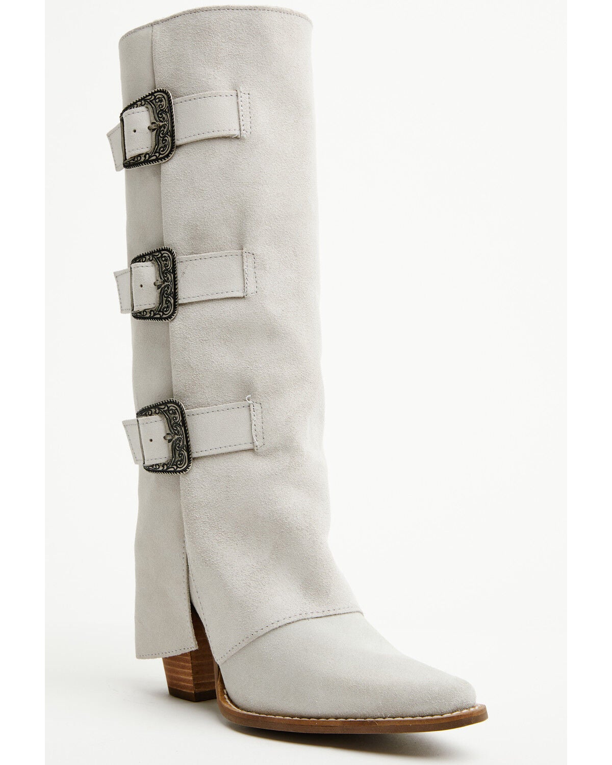 Image #1 - Dingo Women's Buckle Bunny Western Boots - Round Toe, White, hi-res