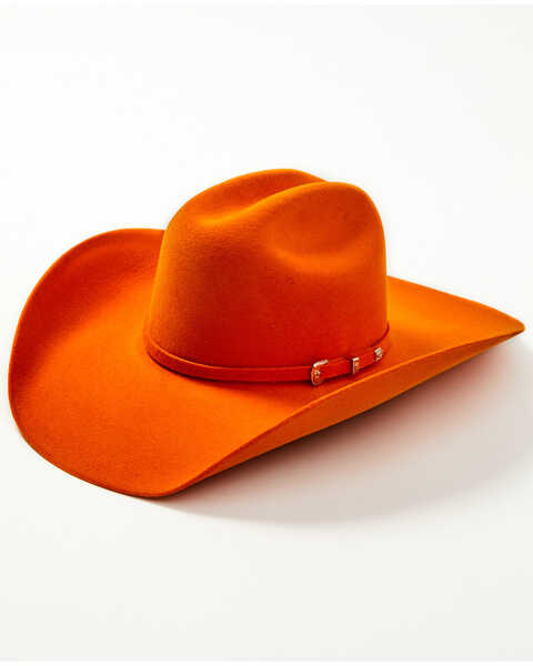 Serratelli Men's Cattleman Wool Western Hat, Orange, hi-res