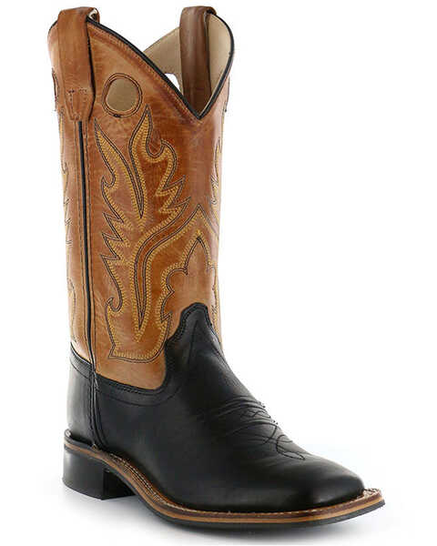 Old West Boys' Black Canyon Western Boots - Square Toe, Black, hi-res