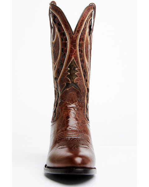 Image #4 - Dan Post Men's Swirled Embroidery Western Boots - Medium Toe, Pecan, hi-res