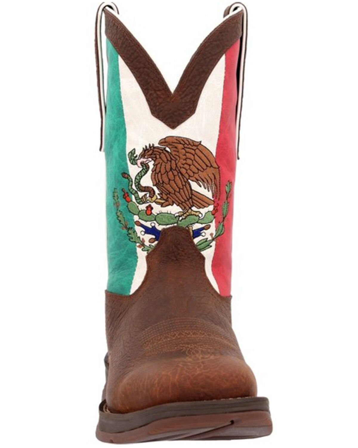 Image #4 - Durango Men's Mexico Flag Western Performance Boots - Steel Toe, Sand, hi-res