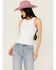 Image #1 - White Crow Women's Embroidered Sweetheart Rodeo Graphic Tank, White, hi-res