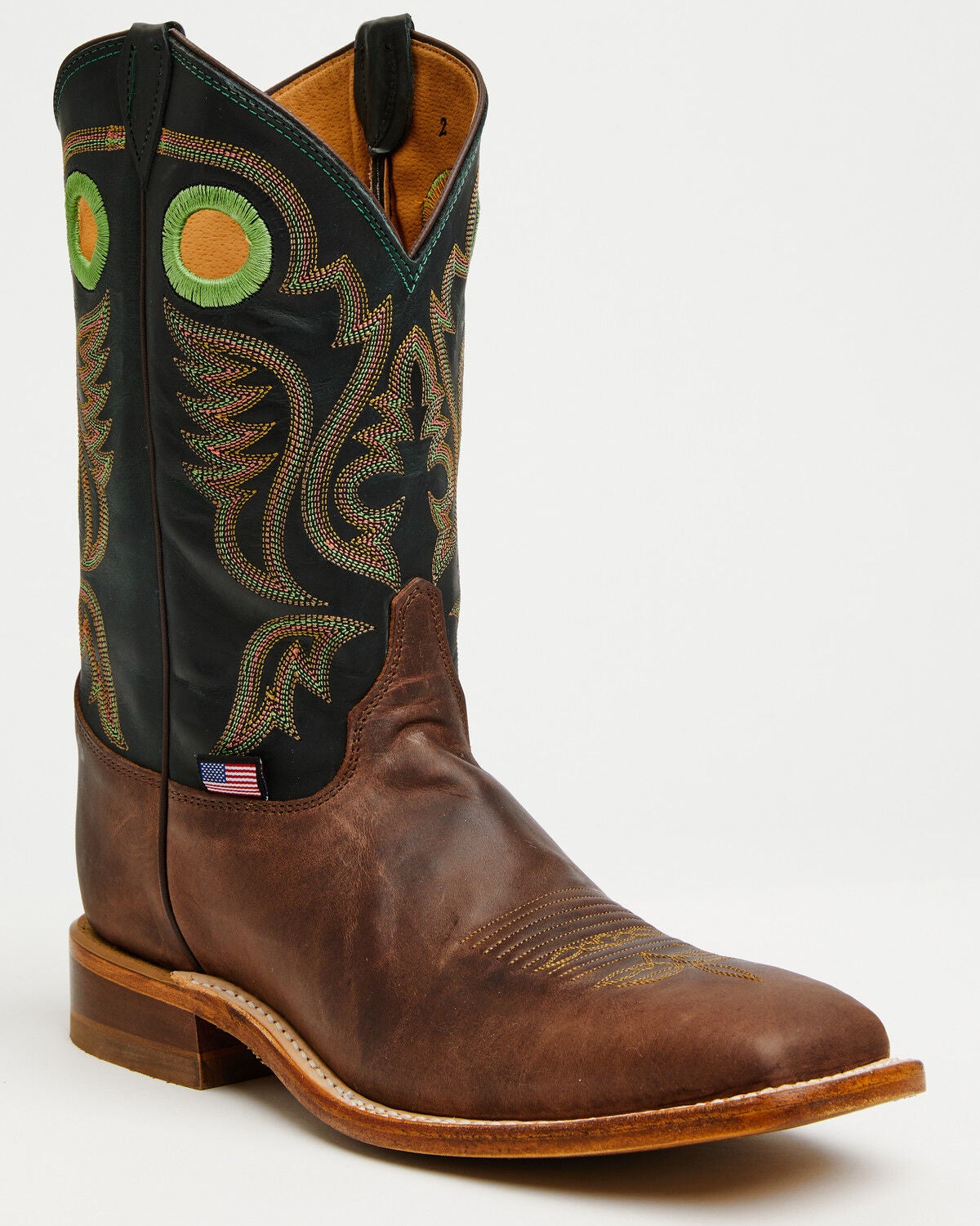 Justin Men's Boot Barn Exclusive Bent Rail Nash Western Boots - Broad Square Toe, Brown, hi-res