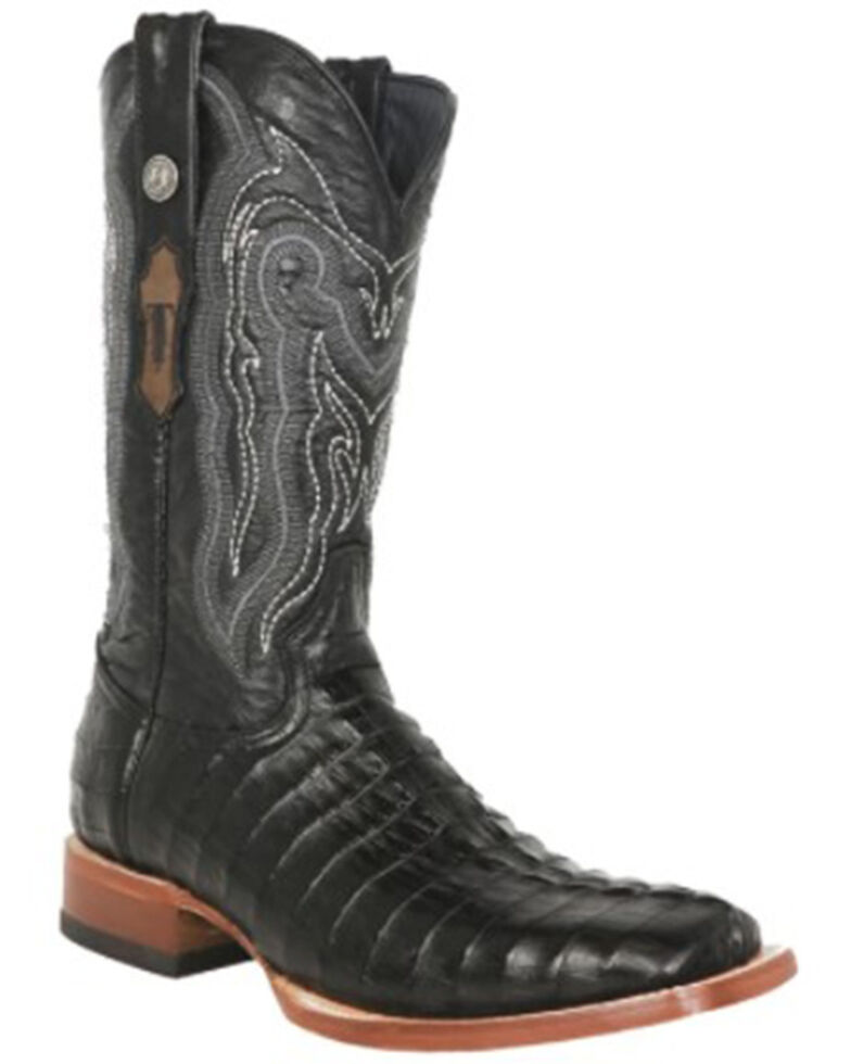 Tanner Mark Men's Lufkin Western Boots - Broad Square Toe, Black, hi-res