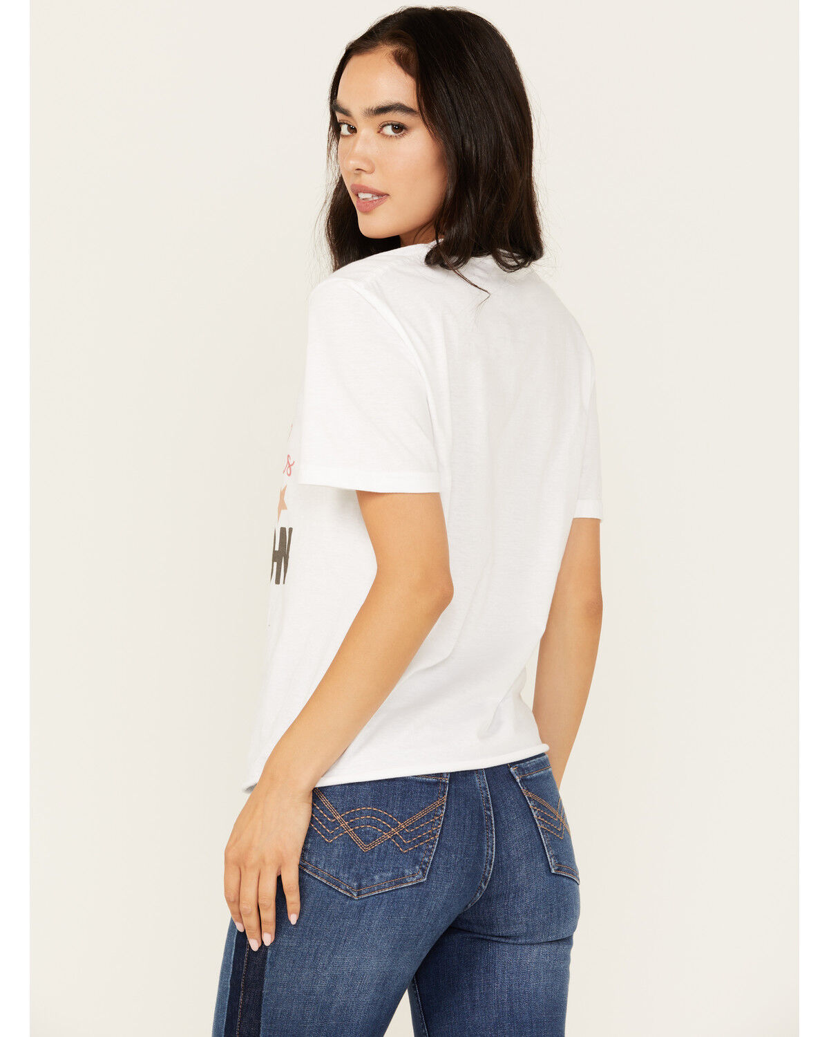 Image #4 - Bohemian Cowgirl Women's Cowgirls Live On Short Sleeve Cropped Graphic Tee, White, hi-res