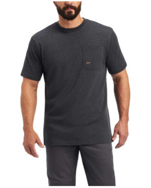 Ariat Men's Rebar Dog Tags Graphic Work T-Shirt , Charcoal, hi-res