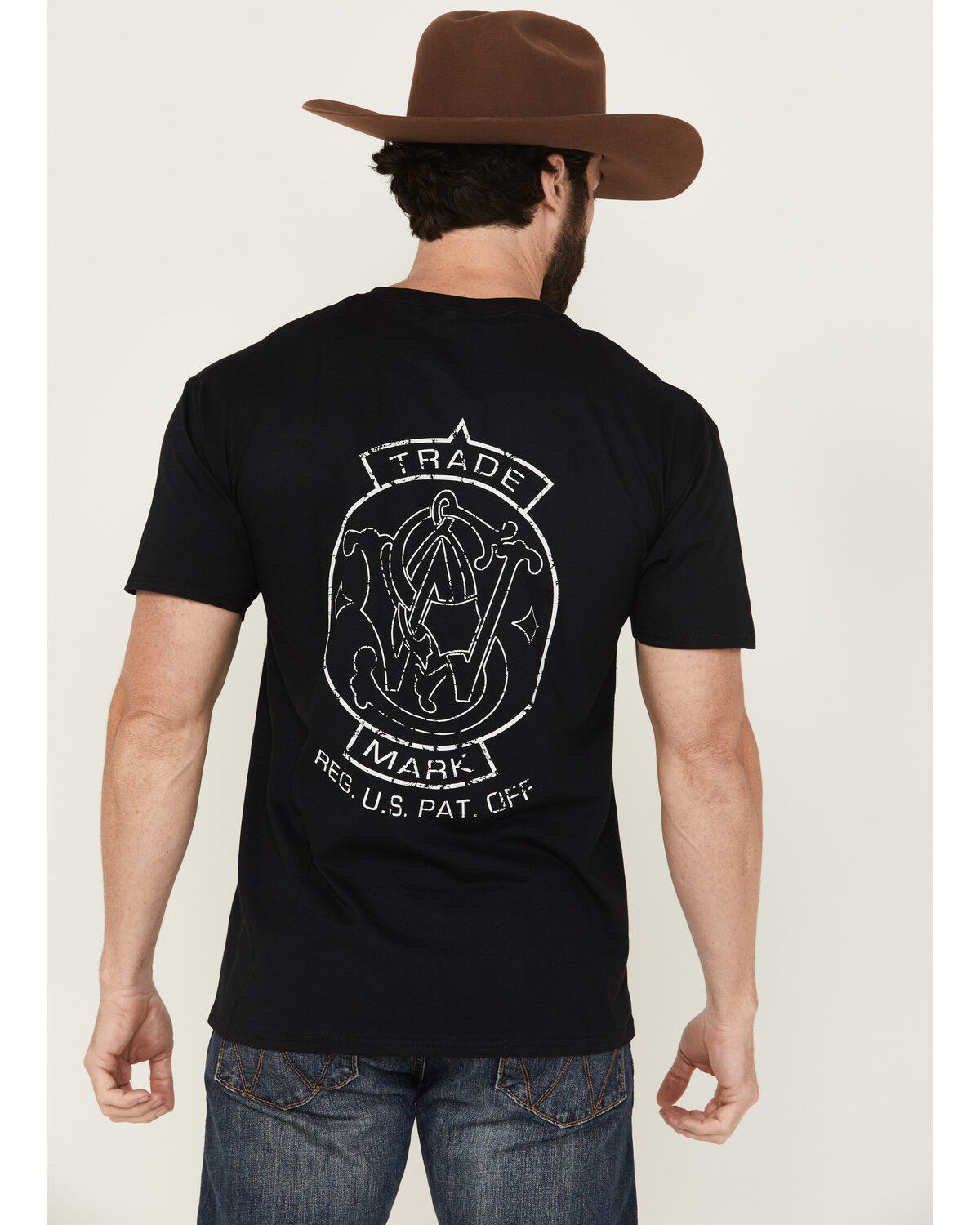 Image #1 - Smith & Wesson Men's Logo Short Sleeve Graphic T-Shirt, Black, hi-res