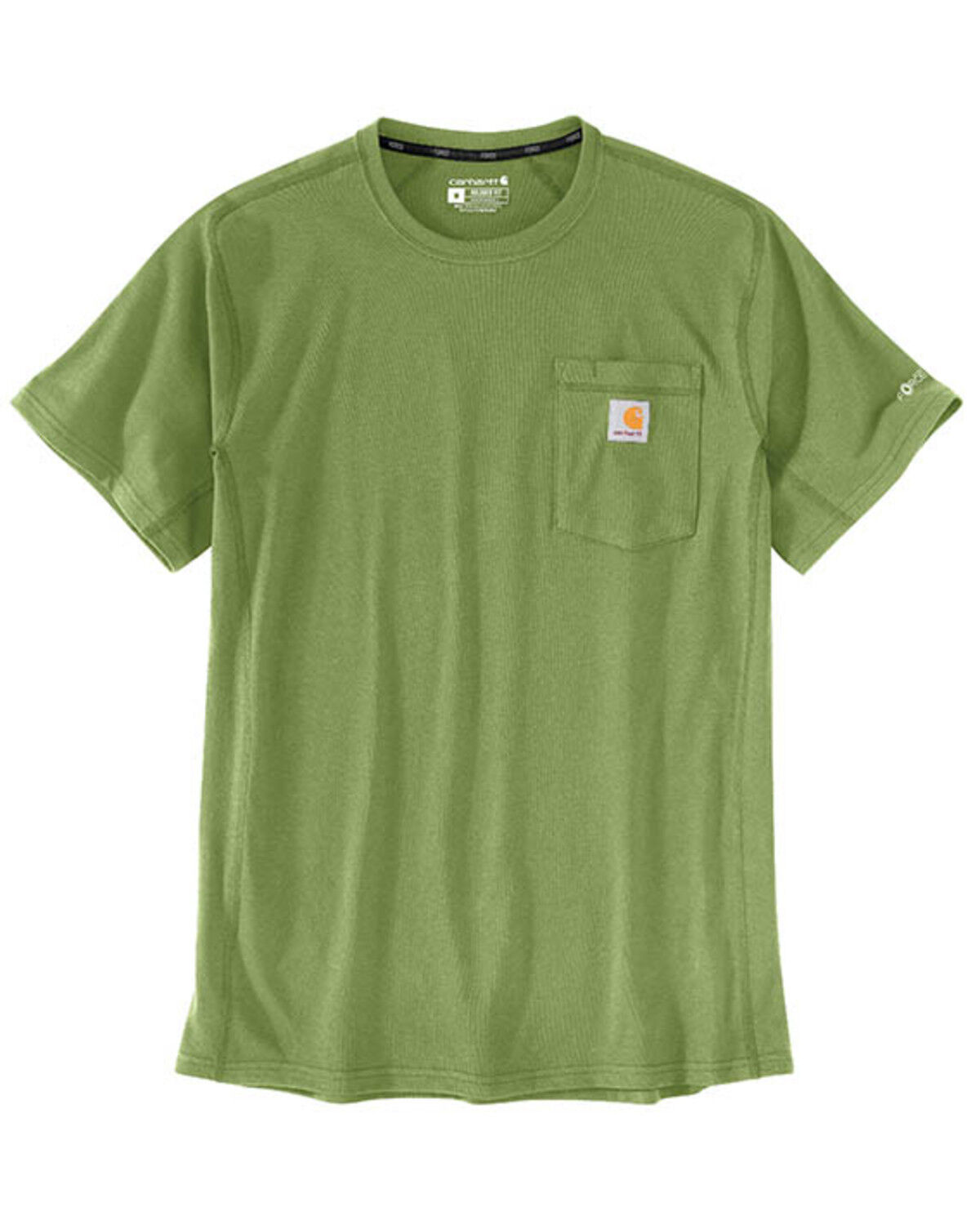 Image #2 - Carhartt Men's Force® Relaxed Fit Midweight Solid Short Sleeve Work T-Shirt, Green, hi-res