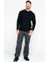 Hawx Men's Pocket Henley Long Sleeve Work Shirt , Black, hi-res