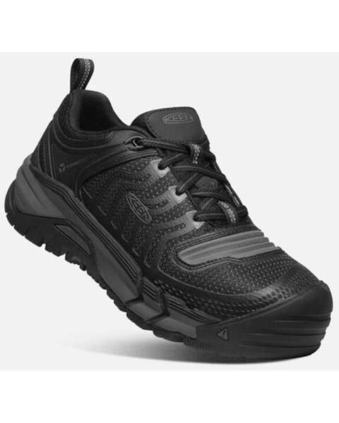 Keen Men's Kansas City Lace-Up Work Sneakers - Carbon Toe, Black, hi-res