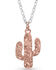 Montana Silversmiths Women's Desert Darling Rose Cactus Pendant Necklace, Silver, hi-res