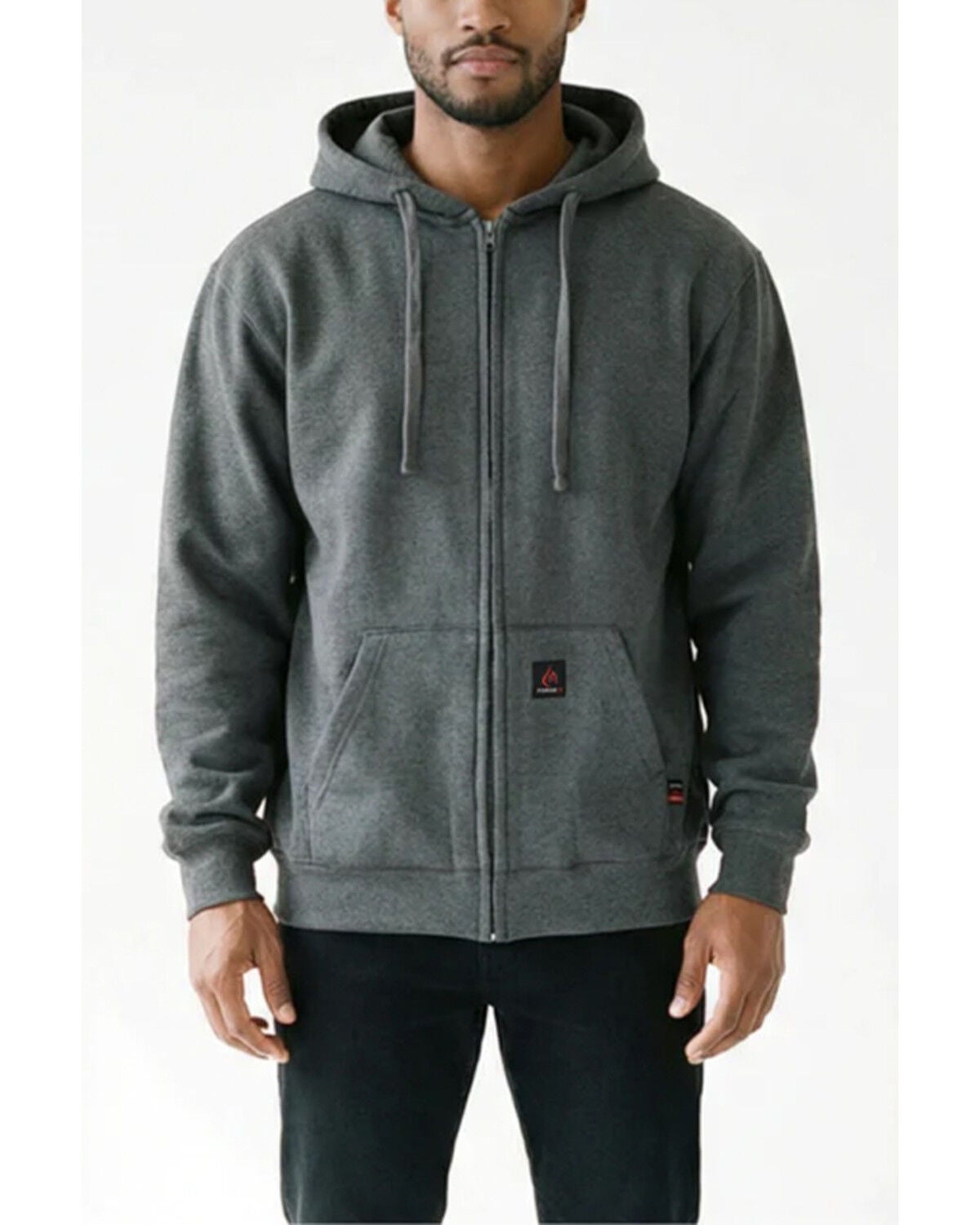 Image #1 - Forge Workwear Men's FR Solid Zip-Up Work Jacket, Charcoal, hi-res