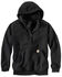 Carhartt Men's Rain Defender Paxton Hooded Zip Mock Work Sweatshirt, Black, hi-res