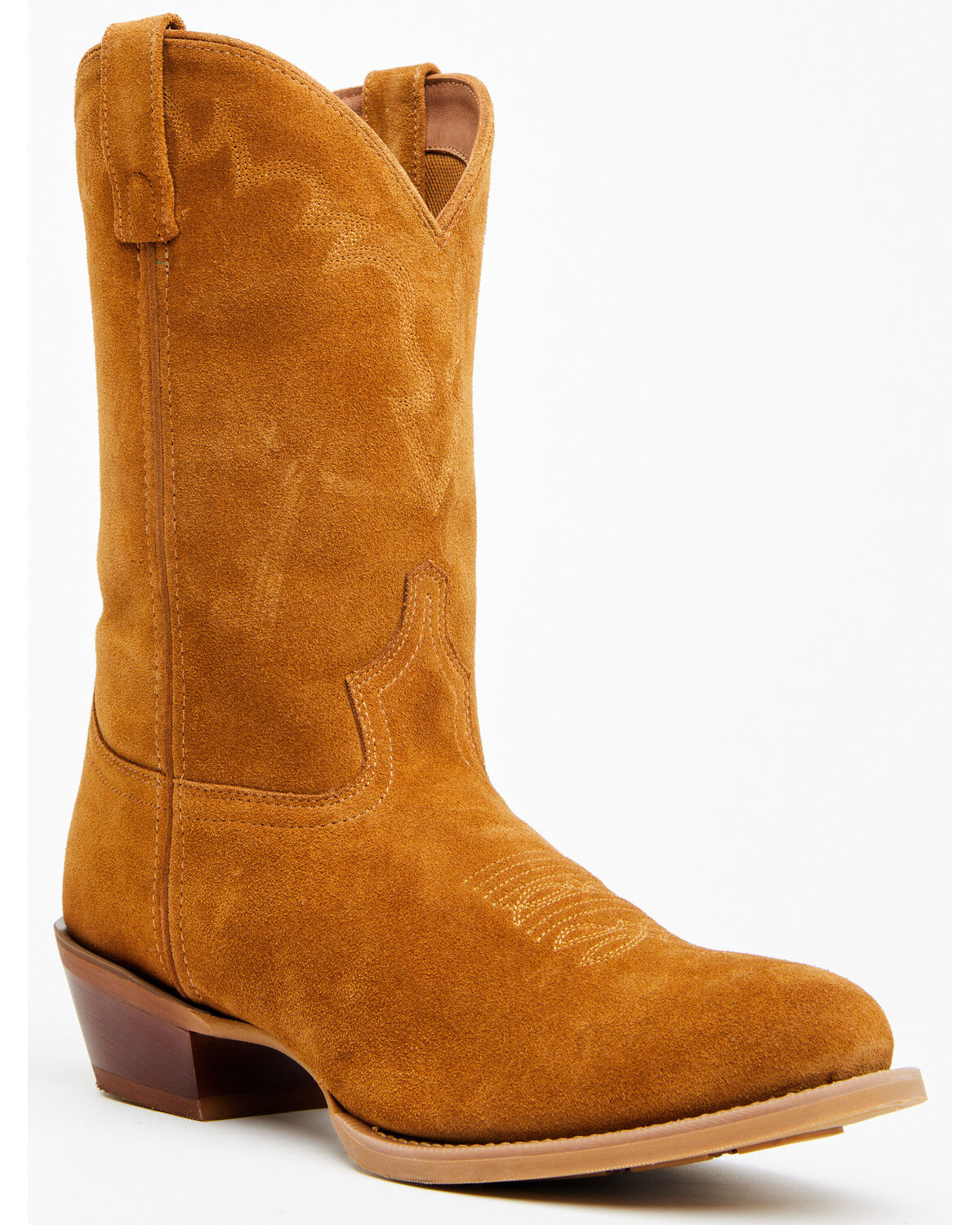 Laredo Men's Larkin Suede Water Resistant Western Boots - Round Toe, Honey, hi-res