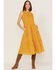 Image #1 - Stetson Women's Southwestern Embroidered Sleeveless Tiered Midi Dress, Yellow, hi-res