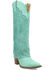 Image #1 - Dingo Women's Wild Horses Tall Western Boots - Snip Toe, Green, hi-res