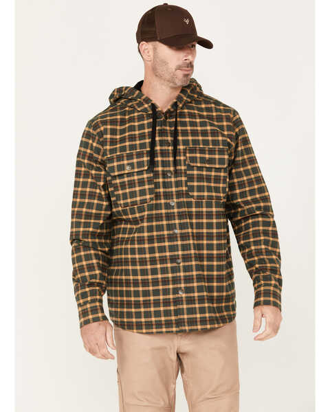 Hawx Men's Flannel Hooded Work Jacket, Green, hi-res