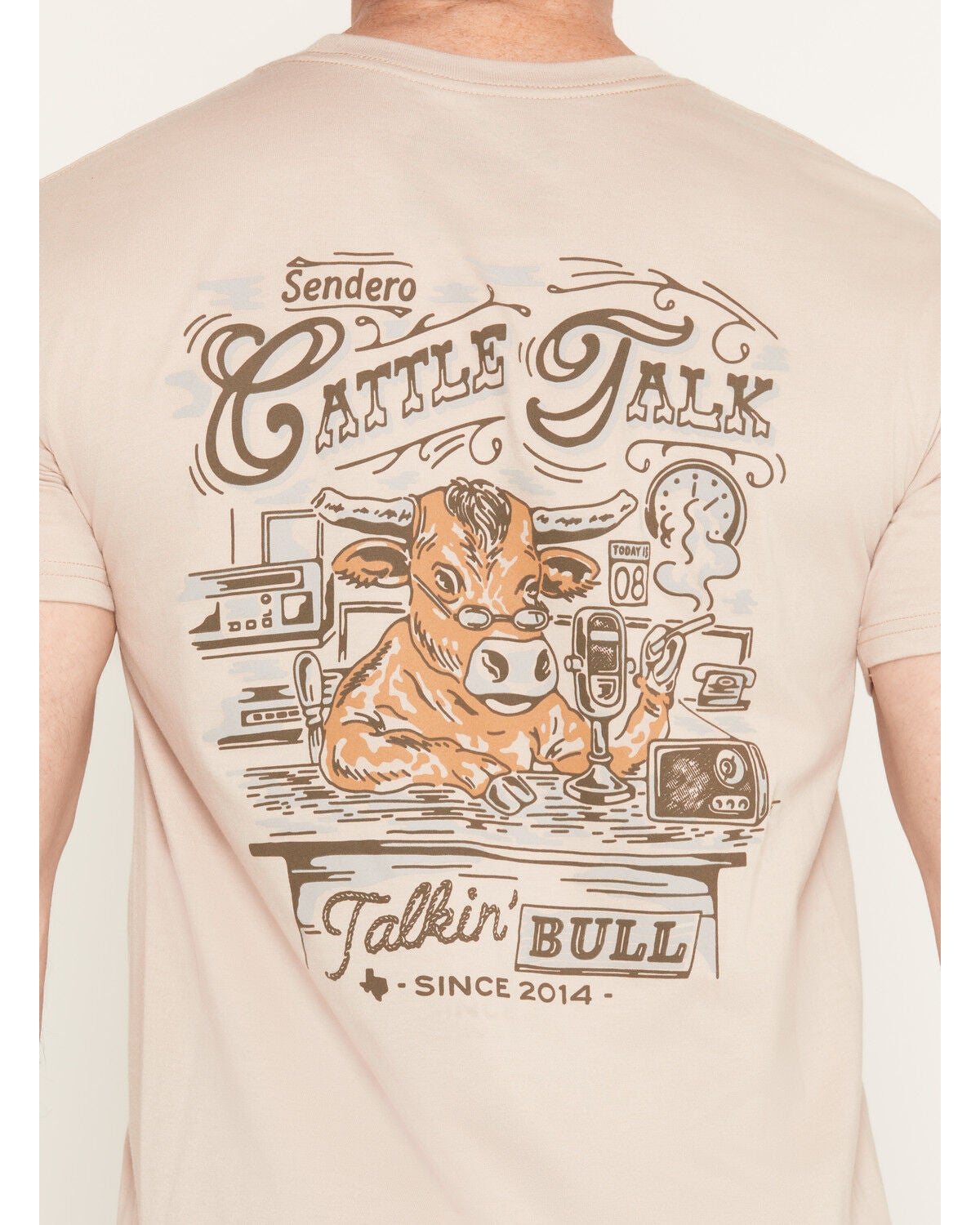 Image #4 - Sendero Provisions Men's Talkin' Bull Short Sleeve Graphic T-Shirt, Sand, hi-res