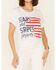 Image #3 - Cut & Paste Women's Stars & Stripes Forever Graphic Crop Tee, Ivory, hi-res
