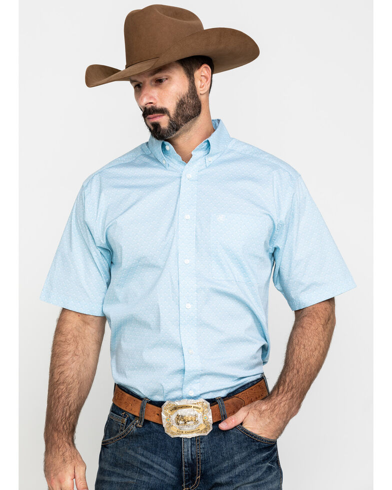 Ariat Men S Louisville Stretch Geo Print Short Sleeve Western
