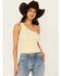 Image #1 - People of Leisure Women's Hollie One Shoulder Tank, Cream, hi-res