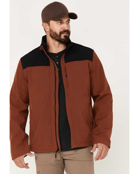 Powder River Outfitters Men's Solid Softshell Jacket, Rust Copper, hi-res