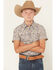 Image #1 - Cody James Boys' High Plains Southwestern Print Short Sleeve Snap Western Shirt, Tan, hi-res