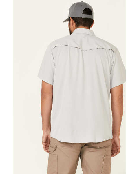 Image #4 - Hooey Men's Solid Habitat Sol Short Sleeve Snap Western Shirt , Grey, hi-res