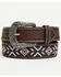 Image #1 - RANK 45&reg; Men's McCoy Southwestern Cross-Stitch Leather Belt, Brown, hi-res