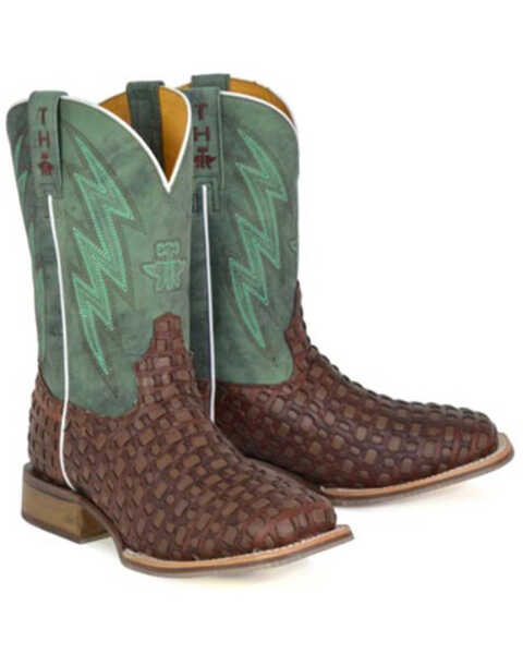 Tin Haul Men's Tangled Western Boots - Broad Square Toe , Brown, hi-res
