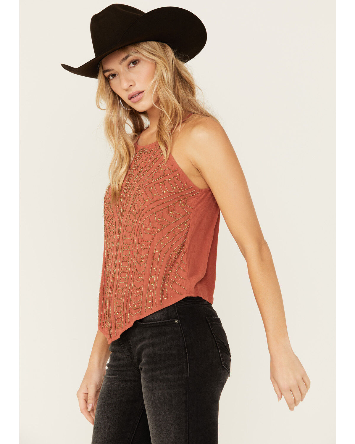 Image #2 - Idyllwind Women's Alpine Super Embellished Tank, Pecan, hi-res