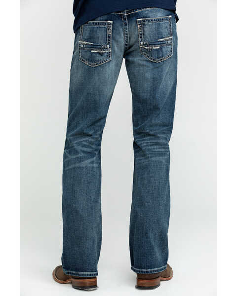 Image #1 - Ariat Men's M5 Lennox Stretch Stackable Slim Straight Jeans , Blue, hi-res