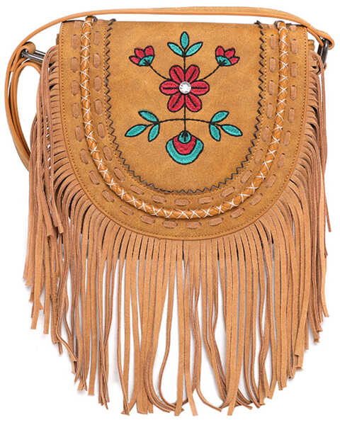 Montana West Women's Wrangler Brown Floral Crossbody Bag, Brown, hi-res