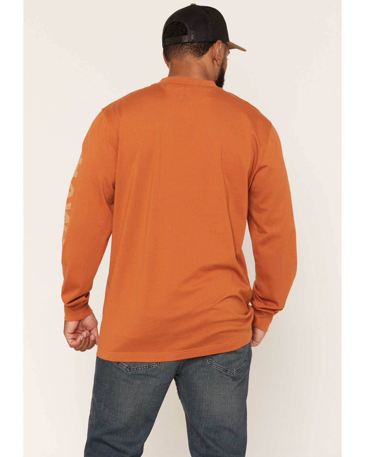 Image #4 - Hawx Men's Logo Graphic Long Sleeve Work T-Shirt, Rust Copper, hi-res