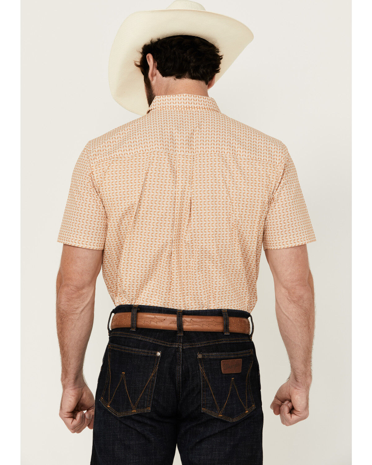 Image #4 - Cody James Men's Gold Coast Geo Print Short Sleeve Button-Down Stretch Western Shirt - Tall, Gold, hi-res