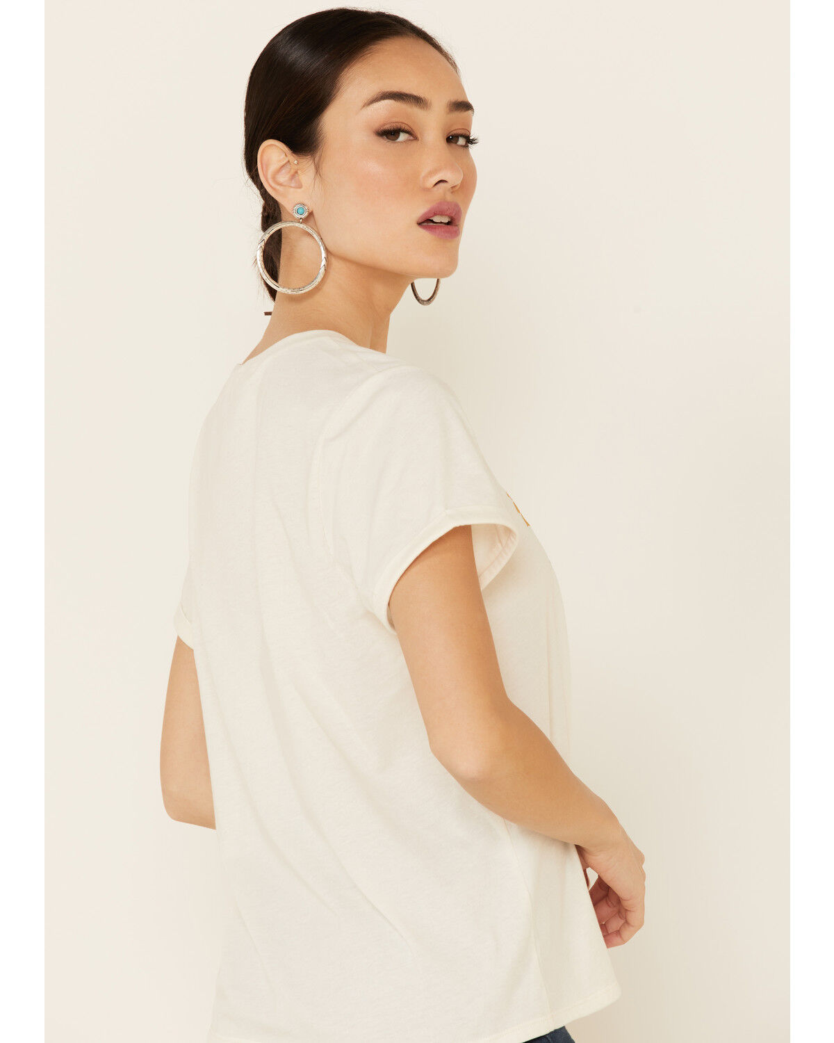 Image #5 - Cut & Paste Women's Bless This Mess Floral Graphic Short Sleeve Tee, Ivory, hi-res