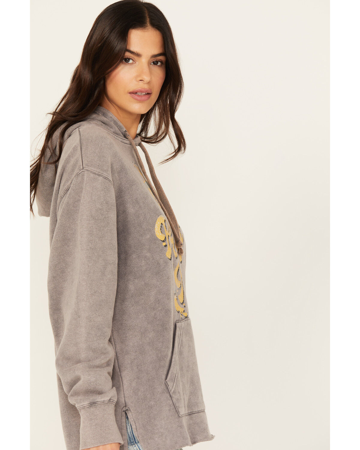Image #2 - Cleo + Wolf Women's Beer With Me Washed Graphic Hoodie, Steel, hi-res