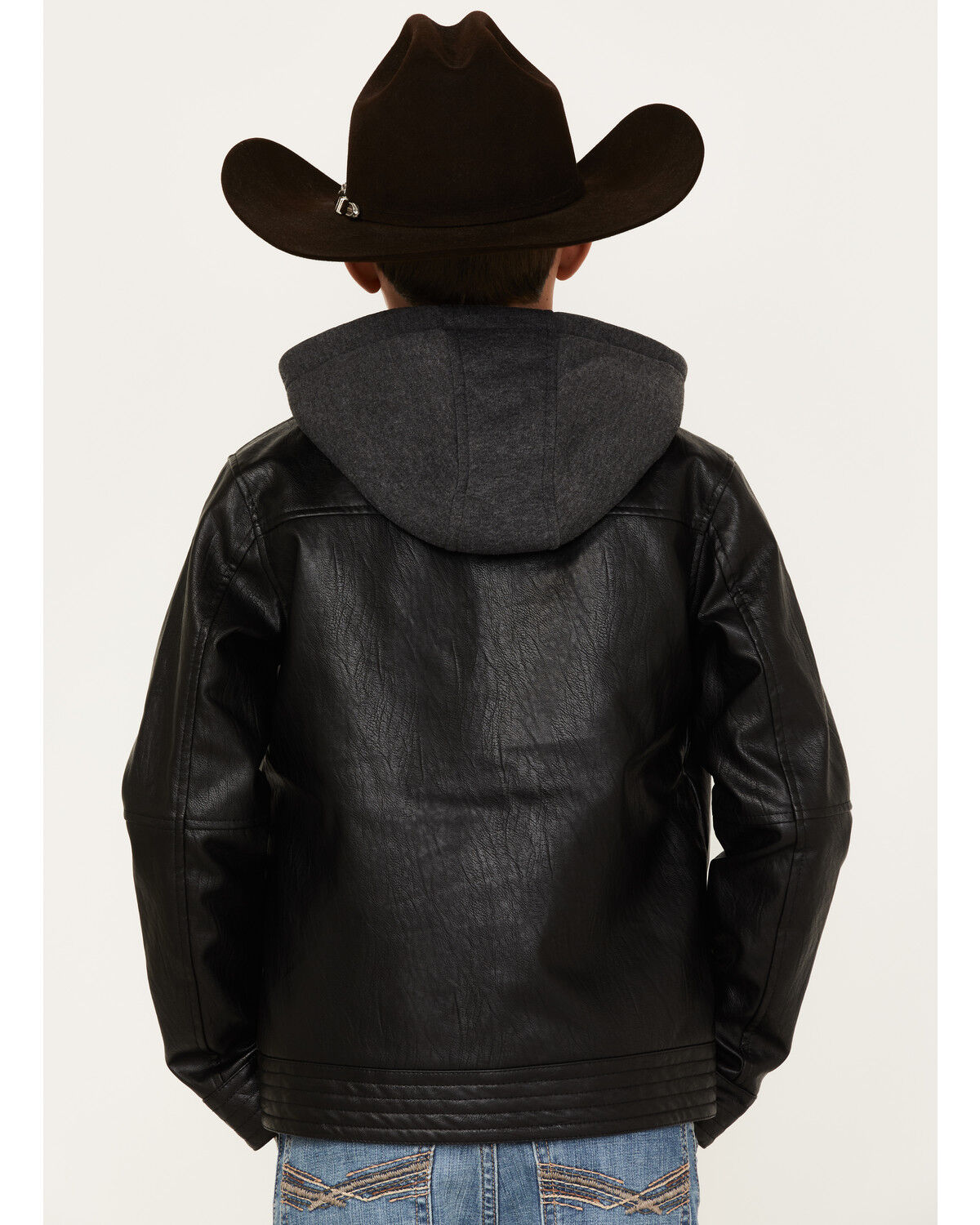 Image #4 - Cody James Boys' Hooded Faux Leather Moto Jacket, , hi-res