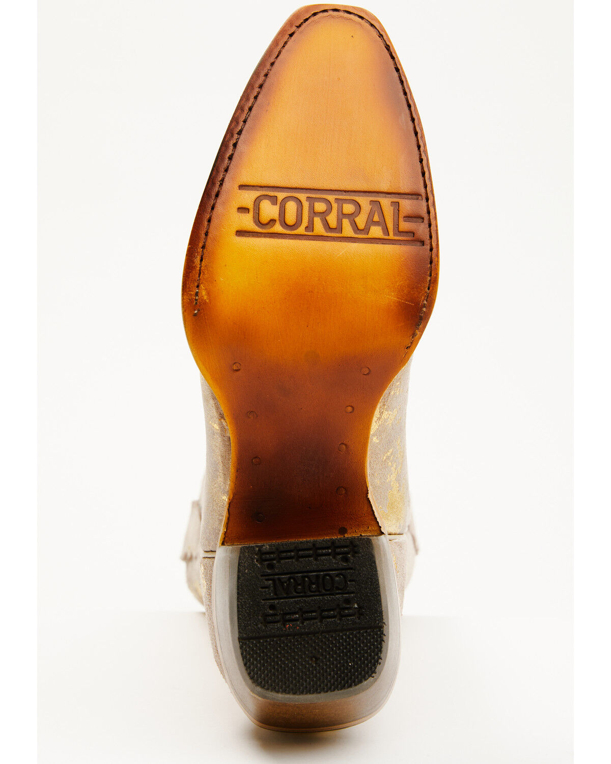 Image #7 - Corral Girls' Golden Touches Suede Western Boots - Snip Toe, Gold, hi-res