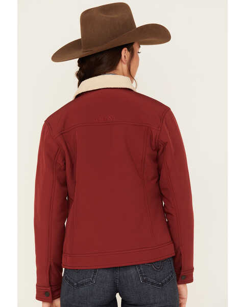 Image #4 - Ariat Women's R.E.A.L. Sherpa Lined Trucker Softshell Jacket, Red, hi-res