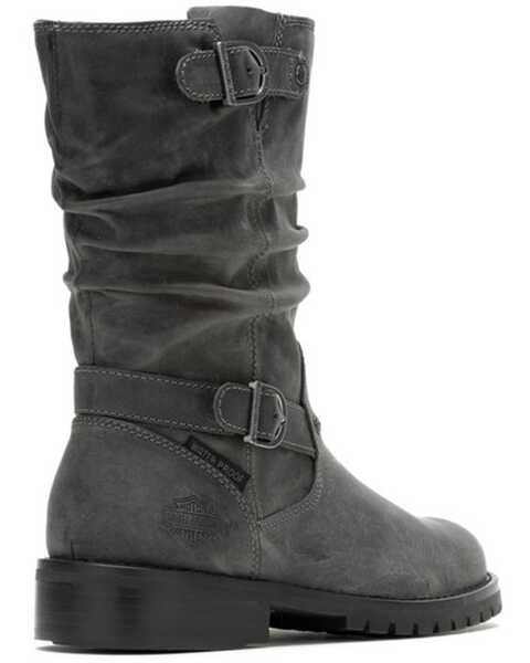 Image #3 - Harley Davidson Women's 9" Almand Waterproof Slouch Fashion Boots - Round Toe , Slate, hi-res