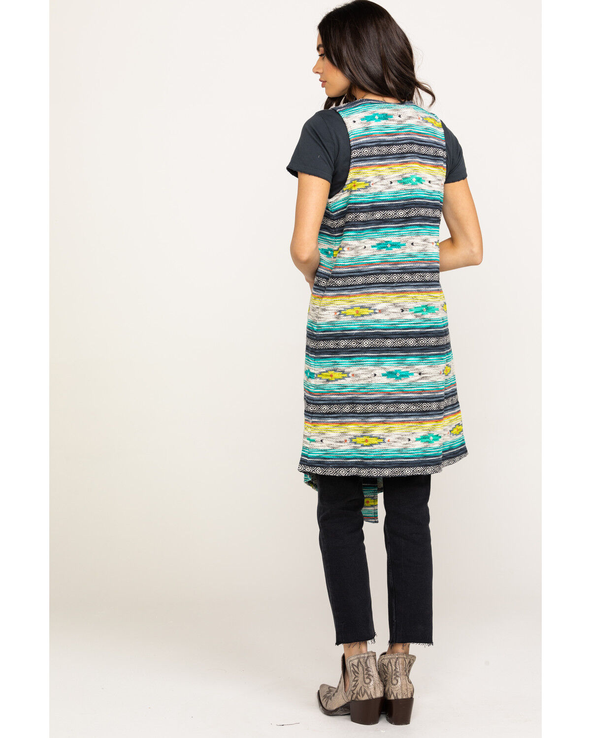 Image #2 - Ariat Women's Joshua Tree Striped Vest, Multi, hi-res