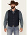 Image #1 - Moonshine Spirit Men's Saloon Textured Solid Button Down Western Vest , Black, hi-res