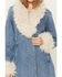 Image #3 - Idyllwind Women's Thistle Long Denim Fur Collar Trench Coat, , hi-res