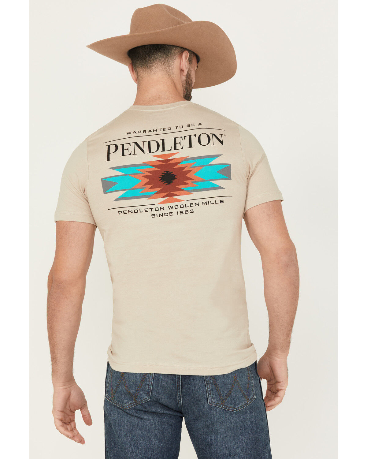 Image #1 - Pendleton Men's Logo Short Sleeve Graphic T-Shirt, Tan, hi-res