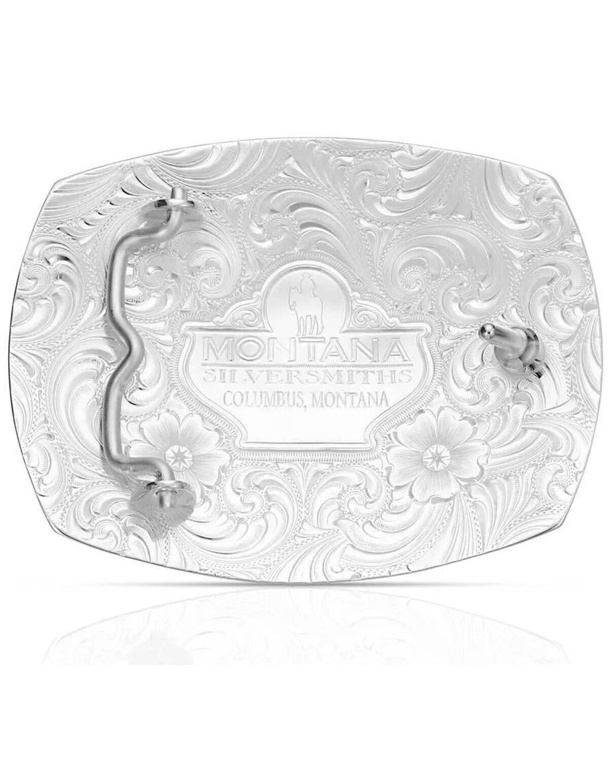 Montana Silversmiths Men's Southwest Scroll Buckle with Buffalo Skull ...