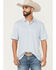 Image #1 - Ariat Men's Geo Print Short Sleeve Button-Down Performance Polo - Big, White, hi-res